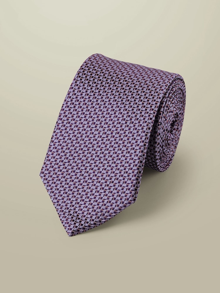 Charles Tyrwhitt Purple Stain Resistant Geo Tie - Image 1 of 2