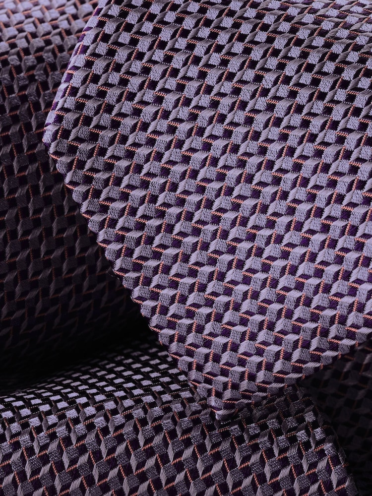 Charles Tyrwhitt Purple Stain Resistant Geo Tie - Image 2 of 2