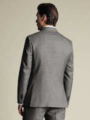 Charles Tyrwhitt Grey Slim Fit Sharkskin Slim Fit Jacket - Image 2 of 6