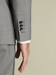 Charles Tyrwhitt Grey Slim Fit Sharkskin Slim Fit Jacket - Image 3 of 6
