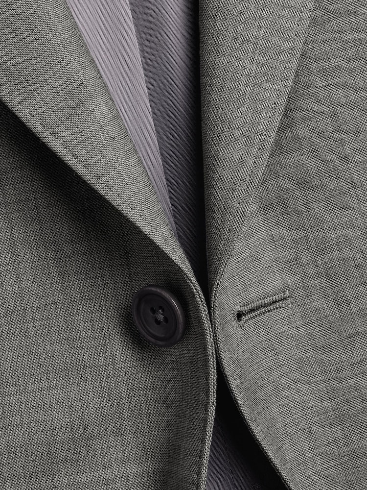 Charles Tyrwhitt Grey Slim Fit Sharkskin Slim Fit Jacket - Image 6 of 6