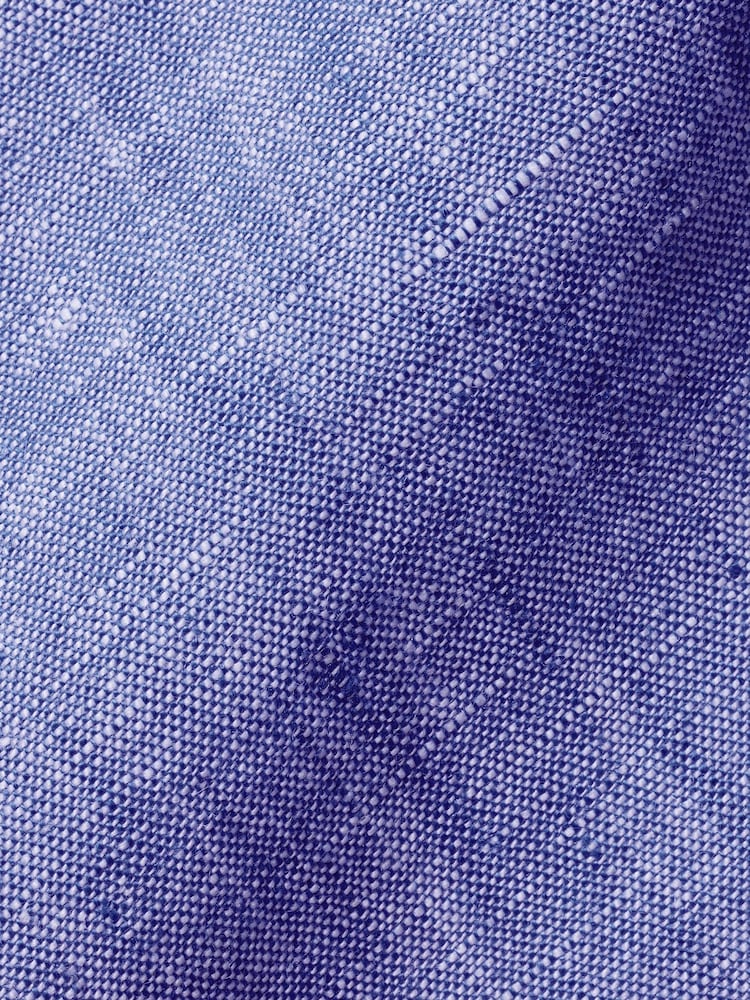 Kobaltblau - Charles Tyrwhitt Classic Fit Plain RFU Pure 100% Linen Shirt - Bild 6 von 6