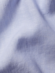 Charles Tyrwhitt Sky Blue Slim Fit Slim Fit Plain Button Down Pure 100% Linen Shirt - Image 6 of 6
