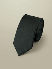 Charles Tyrwhitt Green Silk Stain Resistant Slim Tie - Image 1 of 2