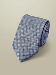 Charles Tyrwhitt Blue Silk Stain Resistant Pattern Tie - Image 1 of 2