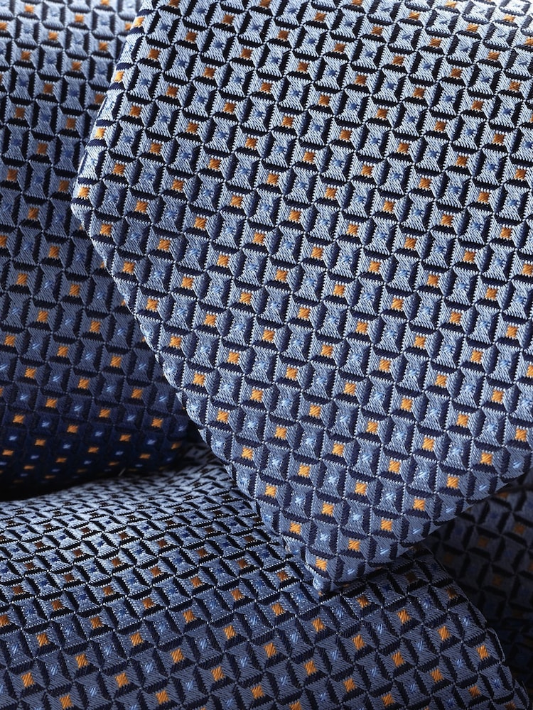 Charles Tyrwhitt Blue Silk Stain Resistant Pattern Tie - Image 2 of 2