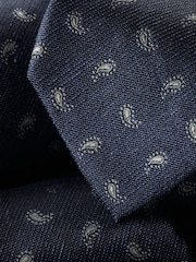 Charles Tyrwhitt Blue Silk Linen Woven Tie - Image 2 of 2