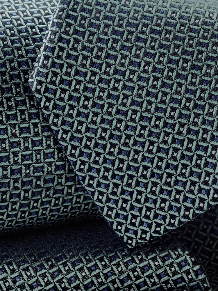Charles Tyrwhitt Blue Silk Stain Resistant Semi Plain 1 Tie - Image 2 of 2 Charles Tyrwhitt Blue Silk Stain Resistant Semi Plain 1 Tie - Image 2 of 2