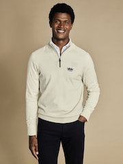 Charles Tyrwhitt Pink The Lions Performance Zip Neck Sweater - Image 1 of 5