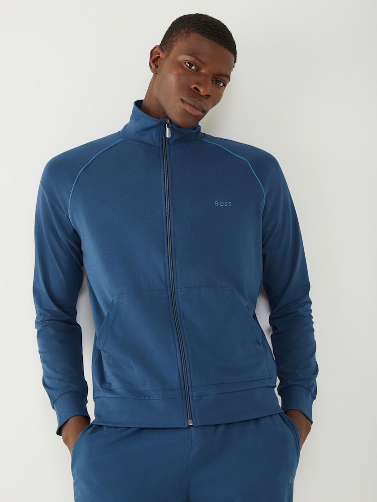 BOSS Blue Zip Through Jacket - Image 1 of 5