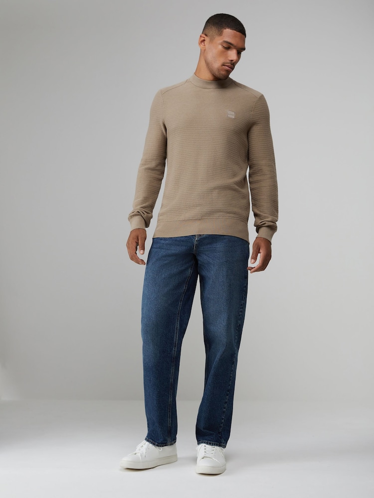 BOSS Green Light Anion Regular Fit Logo Patch Cashmere Blend Knit Jumper - Image 2 of 4 BOSS Green Light Anion Regular Fit Logo Patch Cashmere Blend Knit Jumper - Image 2 of 4