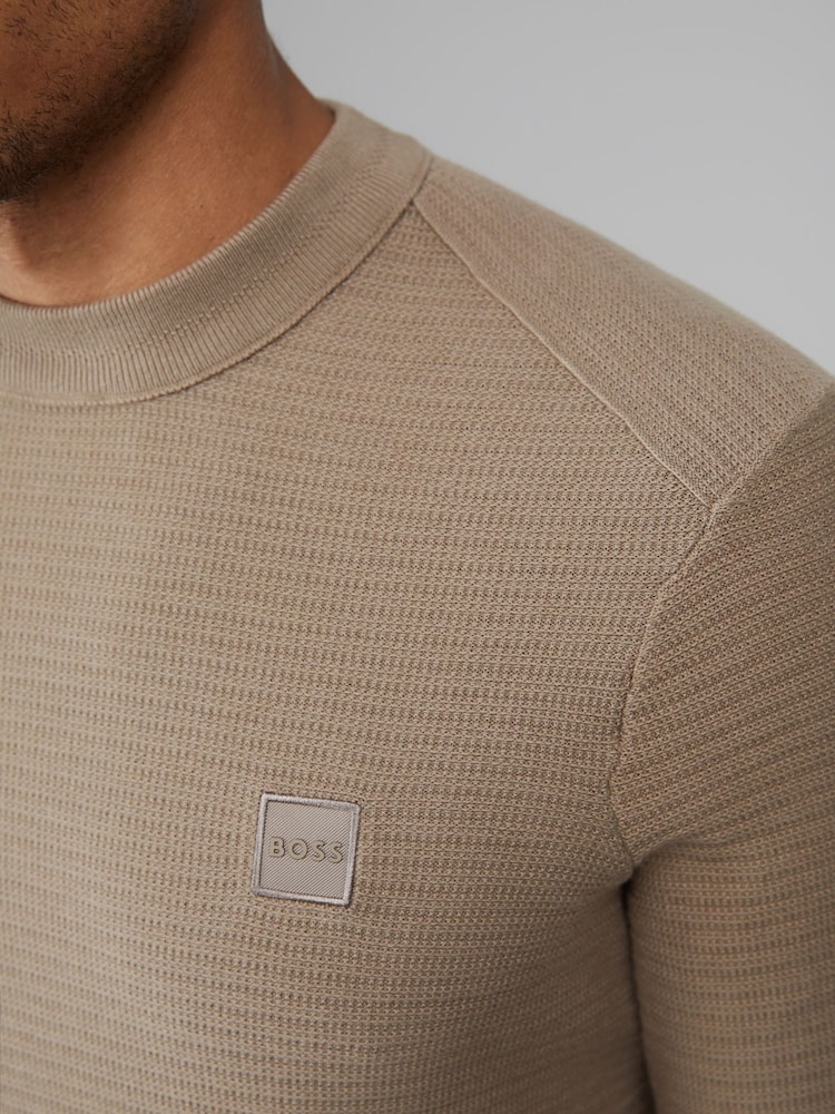 BOSS Green Light Anion Regular Fit Logo Patch Cashmere Blend Knit Jumper - Image 4 of 4 BOSS Green Light Anion Regular Fit Logo Patch Cashmere Blend Knit Jumper - Image 4 of 4