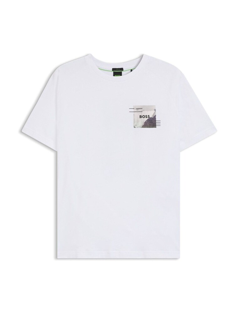 BOSS White Regular Fit Graphic Print Logo T-Shirt - Image 1 of 1