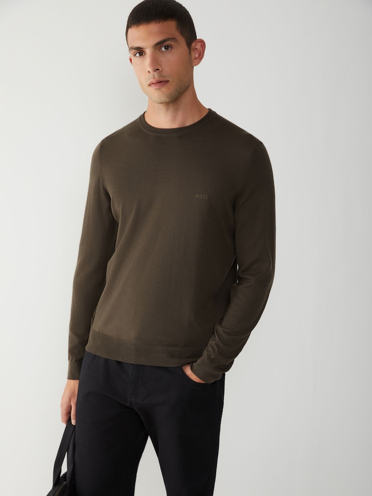 BOSS Green Regular Fit Botto Crew Neck Jumper - Image 1 of 4 BOSS Green Regular Fit Botto Crew Neck Jumper - Image 1 of 4