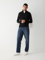 BOSS Black Embroidered Logo Wool Blend Knitted Jacket - Image 3 of 5