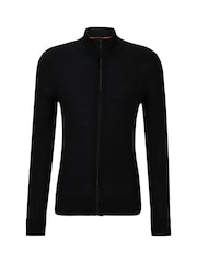 BOSS Black Embroidered Logo Wool Blend Knitted Jacket - Image 5 of 5