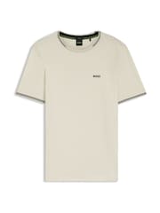 BOSS White Taul Tipped Regular Fit Logo T-Shirt - Image 1 of 1
