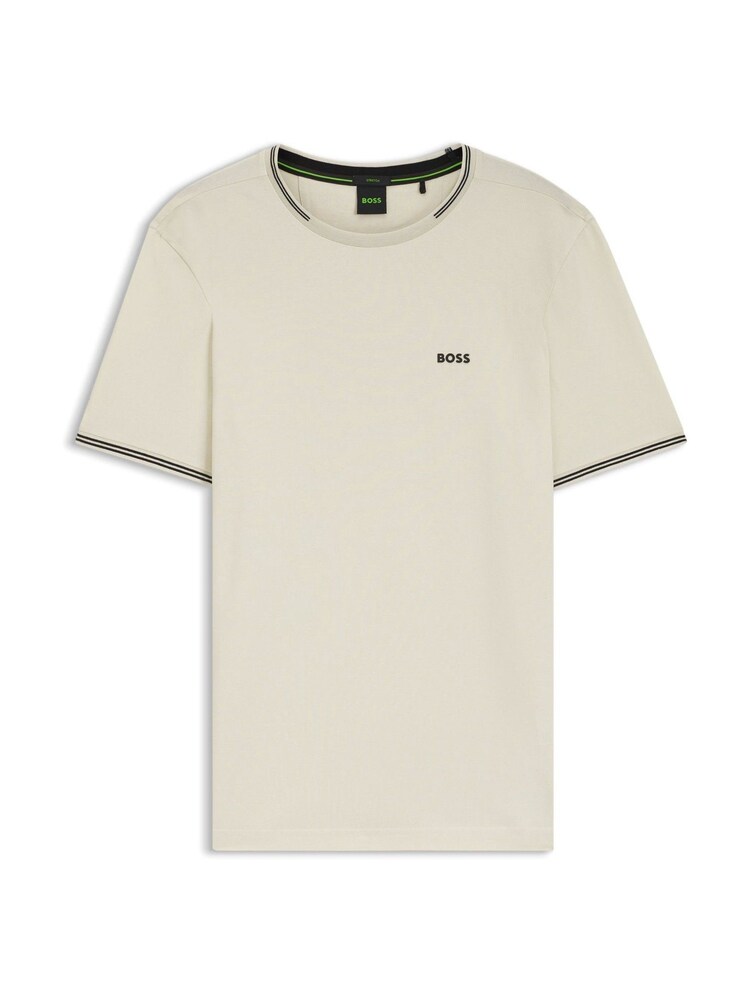 BOSS White Taul Tipped Regular Fit Logo T-Shirt - Image 1 of 1 BOSS White Taul Tipped Regular Fit Logo T-Shirt - Image 1 of 1