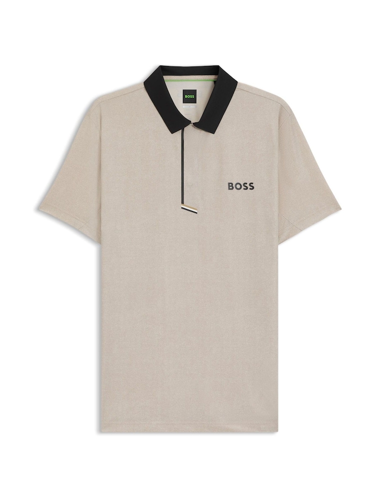 BOSS White Regular Fit Paddy Tech Polo Shirt - Image 1 of 1 BOSS White Regular Fit Paddy Tech Polo Shirt - Image 1 of 1