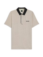 BOSS White Regular Fit Paddy Tech Polo Shirt - Image 5 of 5