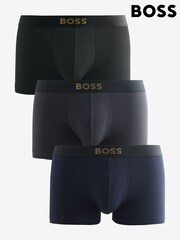 BOSS Black Gold Logo Boxers Trunks 3 Pack - Image 1 of 6