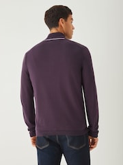Morado - BOSS Regular Fit Ever Quarter Zip Jumper - Imagen 2 de 4