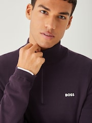 Morado - BOSS Regular Fit Ever Quarter Zip Jumper - Imagen 4 de 4