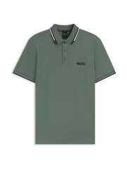 BOSS Light Green Paddy Pro Tipped Collar Polo Shirt - Image 1 of 1