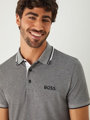 BOSS Grey Paddy Pro Tipped Collar Polo Shirt - Image 4 of 4
