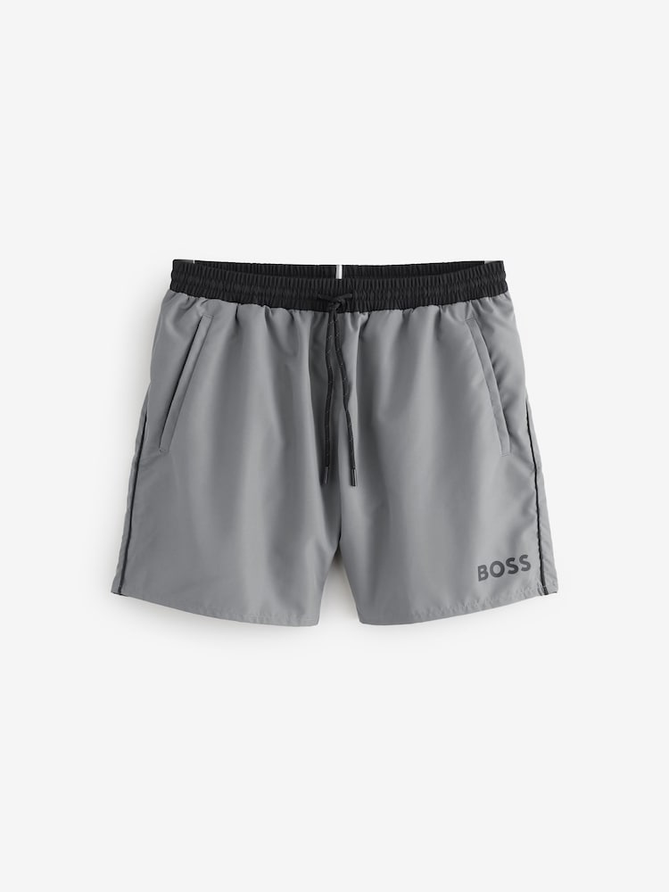 BOSS Grey Light Starfish Quick Dry Swim Shorts - Image 5 of 5