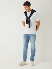 BOSS Grey Paras Zip Neck Knitted Polo Shirt - Image 3 of 5