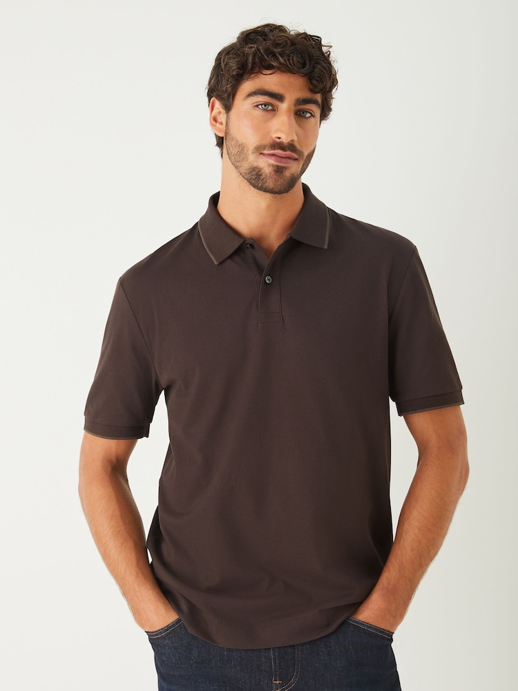 BOSS Brown Regular Fit Parris Box Logo Polo Shirt - Image 1 of 4 BOSS Brown Regular Fit Parris Box Logo Polo Shirt - Image 1 of 4