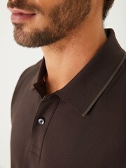 BOSS Brown Regular Fit  Parris Box Logo Polo Shirt - Image 3 of 4