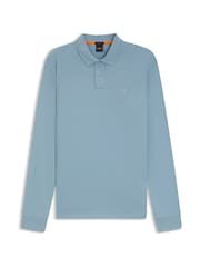 BOSS Blue Passerby Box Logo Long Sleeve Polo Shirt - Image 1 of 1