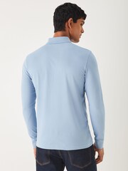 BOSS Blue Passerby Box Logo Long Sleeve Polo Shirt - Image 3 of 5