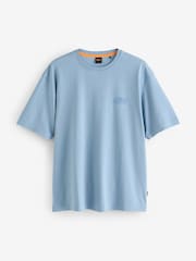 BOSS Blue Regular Fit Graphic Print Logo T-Shirt - Image 1 of 1