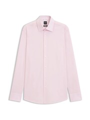 BOSS Pink Slim Fit Stretch Poplin Hank Shirt - Image 1 of 1