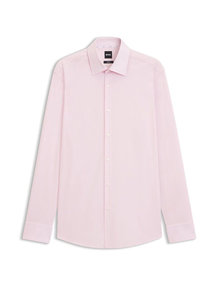 BOSS Pink Slim Fit Stretch Poplin Hank Shirt - Image 1 of 1
