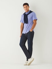 Azul medio - BOSS Regular Fit Motion Short Sleeve Shirt - Imagen 3 de 5