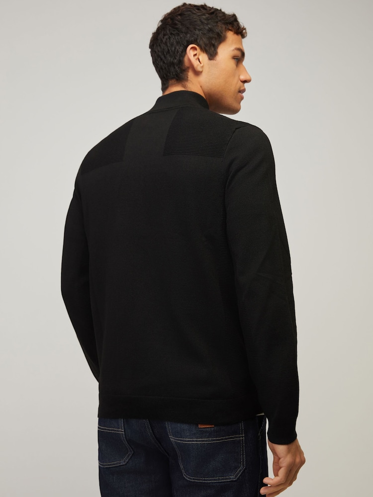 أسود - BOSS Momentum Textured Detail Quarter Zip Logo Jumper - صورة 2 من 5 أسود - BOSS Momentum Textured Detail Quarter Zip Logo Jumper - صورة 2 من 5