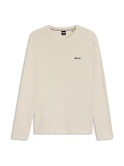 BOSS White Waffle Structured T-Shirt - Image 1 of 1