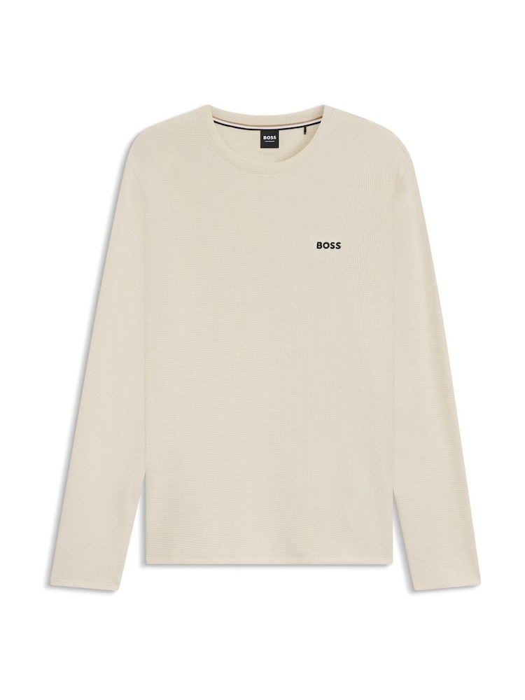 BOSS White Waffle Structured T-Shirt - Image 1 of 1