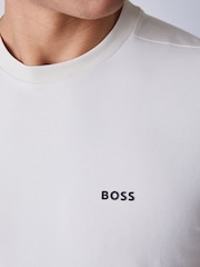 BOSS White Regular Fit Logo T-Shirt - Image 4 of 5