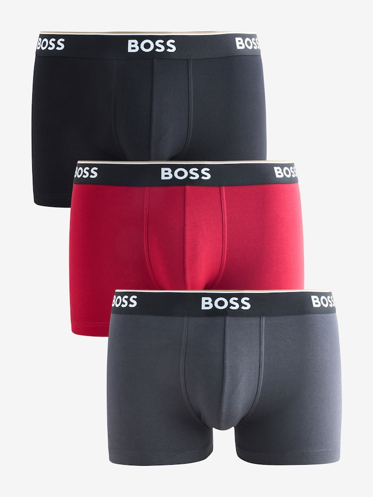 BOSS Black Light Power Logo Trunks 3 Pack - Image 1 of 4 BOSS Black Light Power Logo Trunks 3 Pack - Image 1 of 4