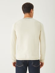 BOSS White Regular Fit Ever Quarter Zip Jumper - Image 2 of 6