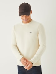 BOSS White Regular Fit Ever Quarter Zip Jumper - Image 3 of 6