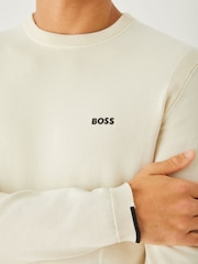 BOSS White Regular Fit Ever Quarter Zip Jumper - Image 5 of 6
