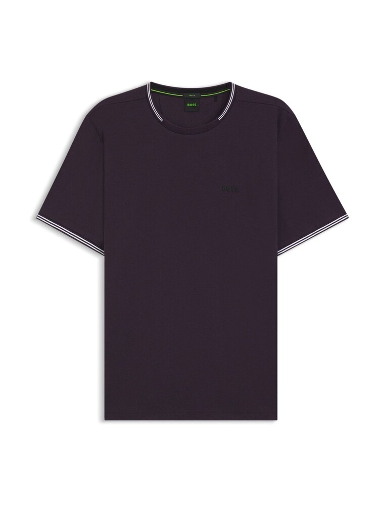 BOSS Purple Taul Tipped Regular Fit Logo T-Shirt - Image 1 of 1 BOSS Purple Taul Tipped Regular Fit Logo T-Shirt - Image 1 of 1