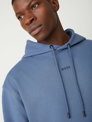 BOSS Blue Regular Fit Logo Hoodie - Image 4 of 4