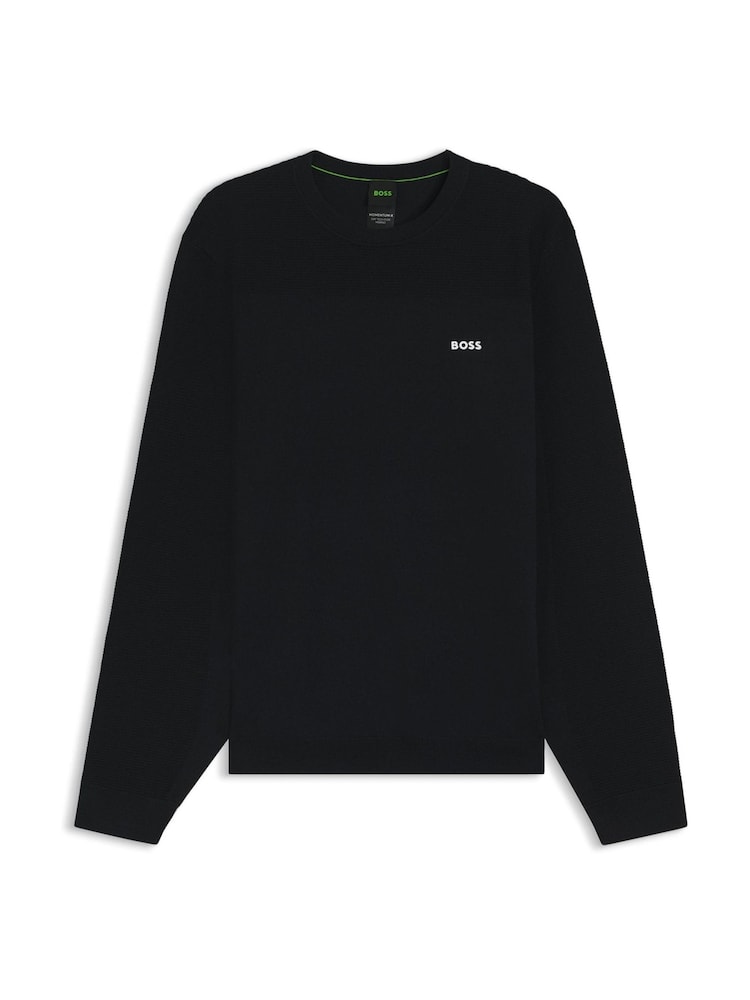 BOSS Black Chrome Momentum Textured Detail Logo Jumper - Image 5 of 5 BOSS Black Chrome Momentum Textured Detail Logo Jumper - Image 5 of 5